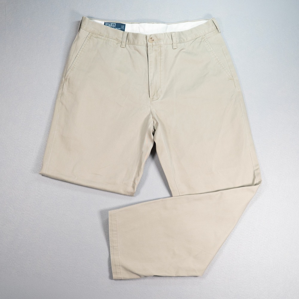 Polo Ralph Lauren Preston Pant Khaki Pants Men 35x32 Beige Cotton Classic Preppy